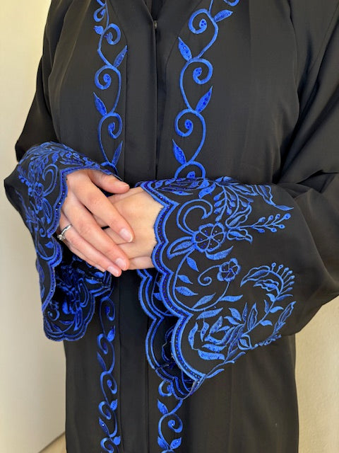 Abaya Flower Blue