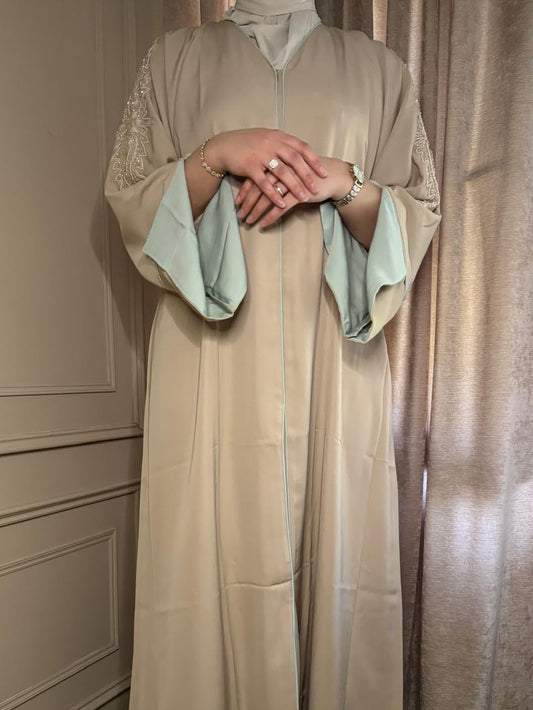 Abaya Zahra Beige x Mint