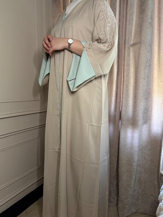 Abaya Zahra Beige x Mint