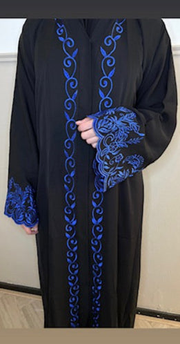 Abaya Flower Blue
