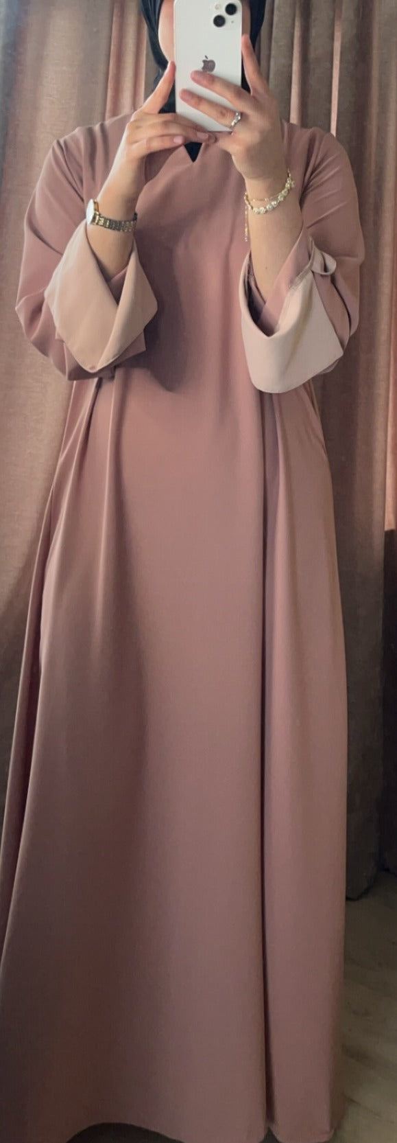 Abaya Noor Pink X Beige