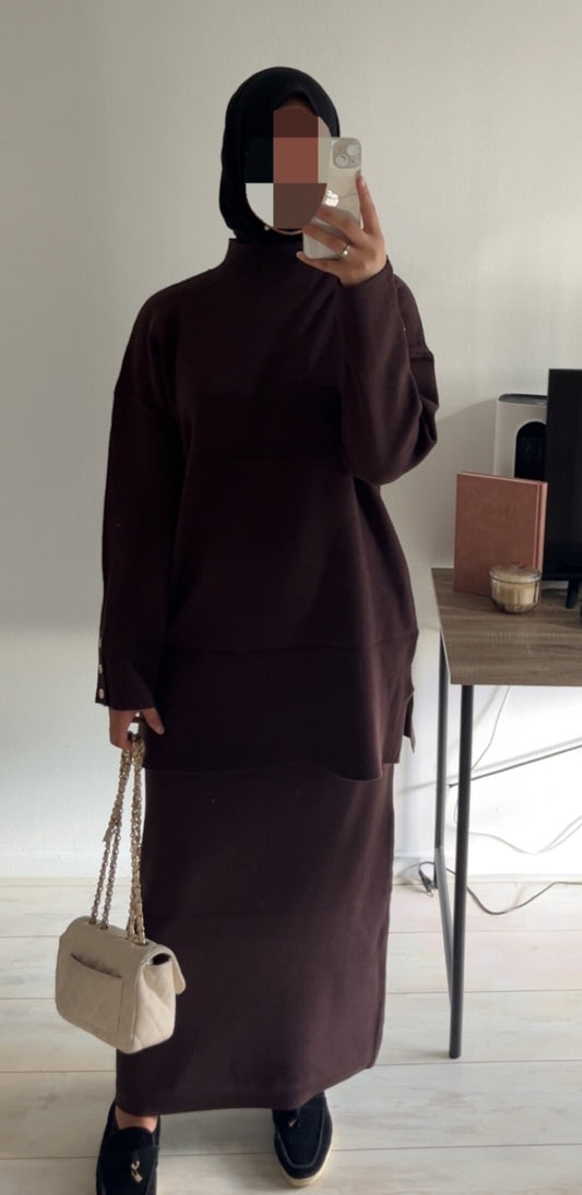 Comfy twinset met rok